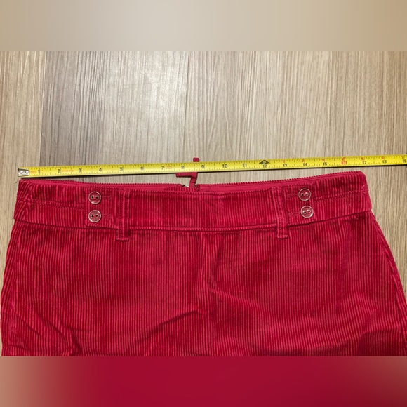 LOFT, red, corduroy mini skirt with button detail - Picture 4 of 7